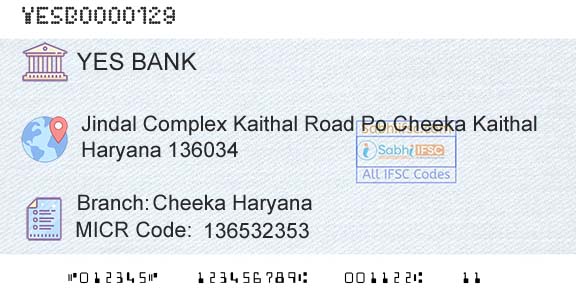 Yes Bank Cheeka HaryanaBranch 