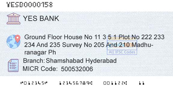 Yes Bank Shamshabad HyderabadBranch 