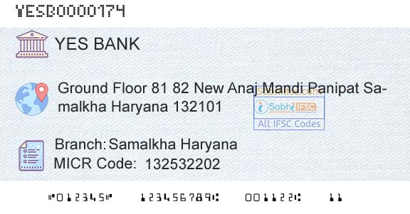 Yes Bank Samalkha HaryanaBranch 