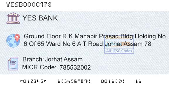 Yes Bank Jorhat AssamBranch 