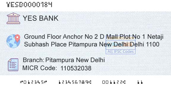 Yes Bank Pitampura New DelhiBranch 