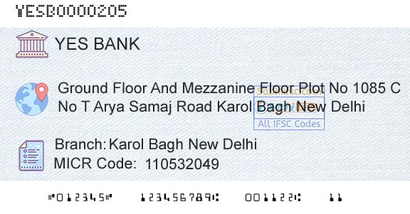 Yes Bank Karol Bagh New DelhiBranch 