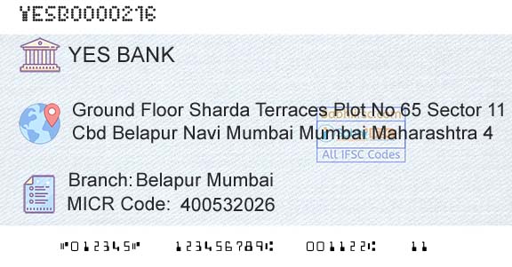 Yes Bank Belapur MumbaiBranch 