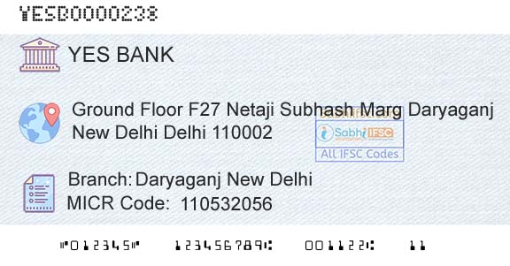 Yes Bank Daryaganj New DelhiBranch 