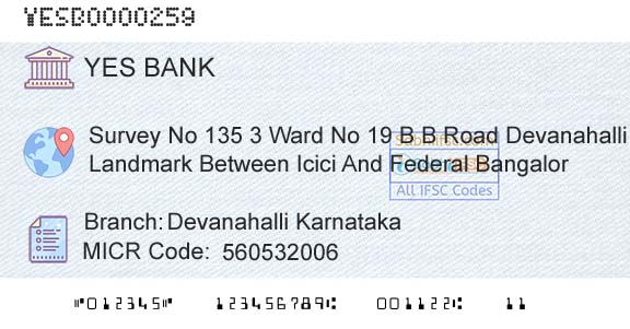 Yes Bank Devanahalli KarnatakaBranch 