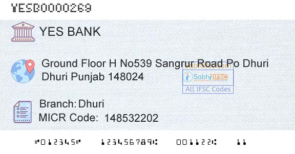 Yes Bank DhuriBranch 
