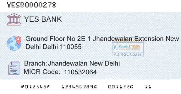 Yes Bank Jhandewalan New DelhiBranch 