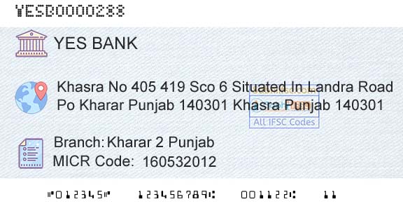 Yes Bank Kharar 2 PunjabBranch 