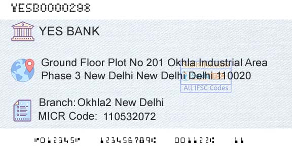 Yes Bank Okhla2 New DelhiBranch 