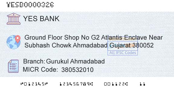 Yes Bank Gurukul AhmadabadBranch 