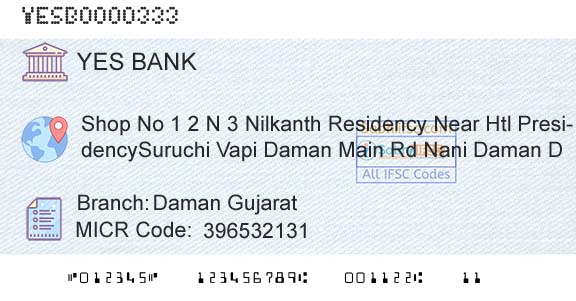 Yes Bank Daman GujaratBranch 