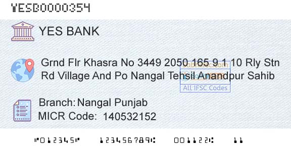 Yes Bank Nangal PunjabBranch 