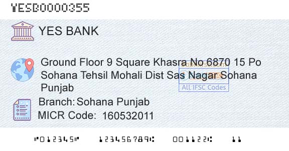 Yes Bank Sohana PunjabBranch 