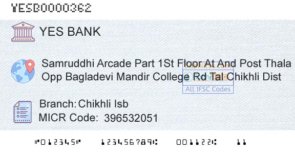 Yes Bank Chikhli Isb Branch 
