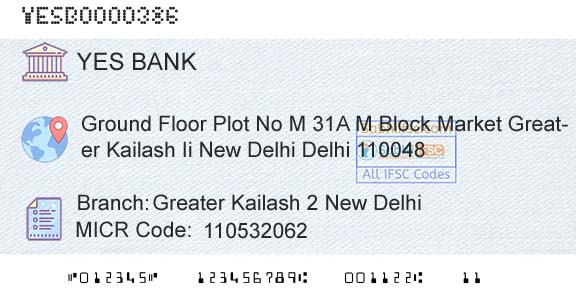 Yes Bank Greater Kailash 2 New DelhiBranch 
