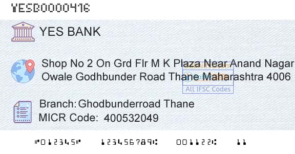 Yes Bank Ghodbunderroad ThaneBranch 