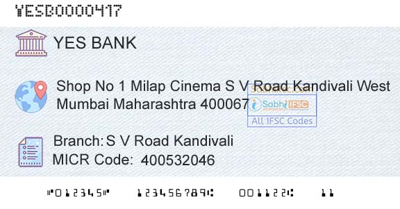 Yes Bank S V Road KandivaliBranch 