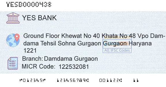Yes Bank Damdama GurgaonBranch 