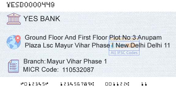 Yes Bank Mayur Vihar Phase 1Branch 