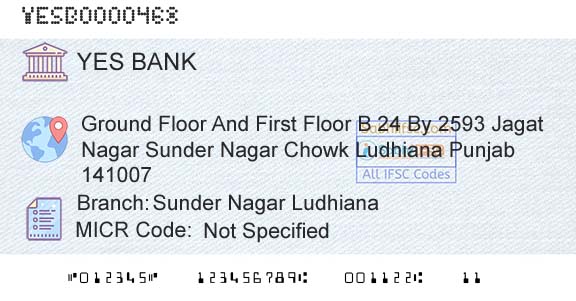Yes Bank Sunder Nagar LudhianaBranch 