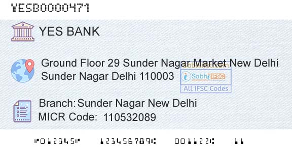 Yes Bank Sunder Nagar New DelhiBranch 