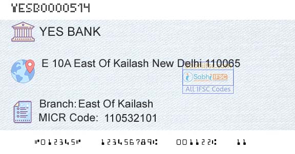 Yes Bank East Of KailashBranch 