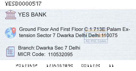 Yes Bank Dwarka Sec 7 DelhiBranch 