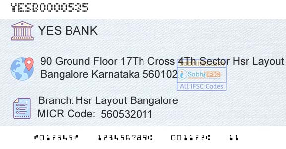 Yes Bank Hsr Layout BangaloreBranch 
