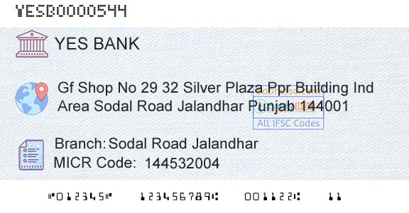 Yes Bank Sodal Road JalandharBranch 