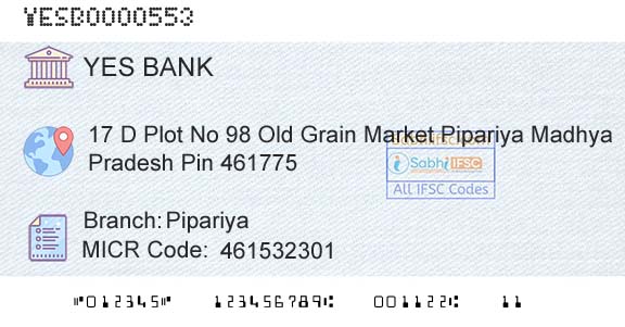 Yes Bank PipariyaBranch 