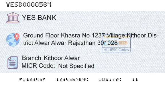 Yes Bank Kithoor AlwarBranch 