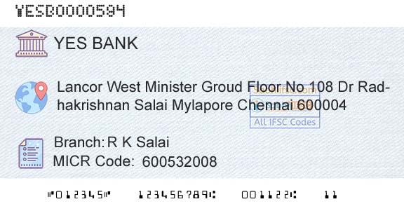 Yes Bank R K SalaiBranch 