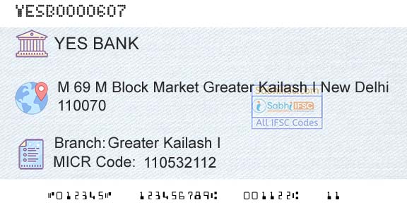 Yes Bank Greater Kailash IBranch 