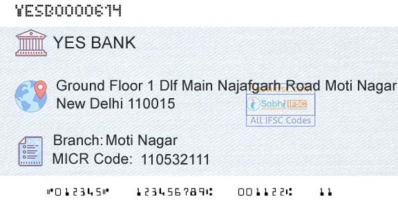Yes Bank Moti NagarBranch 