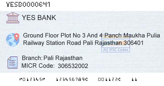 Yes Bank Pali RajasthanBranch 