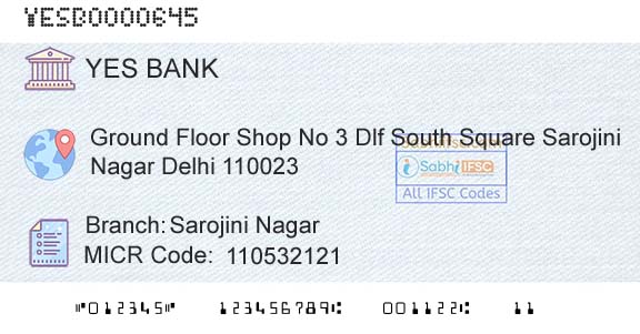 Yes Bank Sarojini NagarBranch 