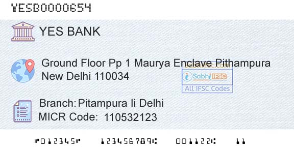 Yes Bank Pitampura Ii DelhiBranch 
