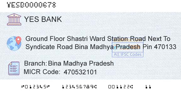 Yes Bank Bina Madhya PradeshBranch 