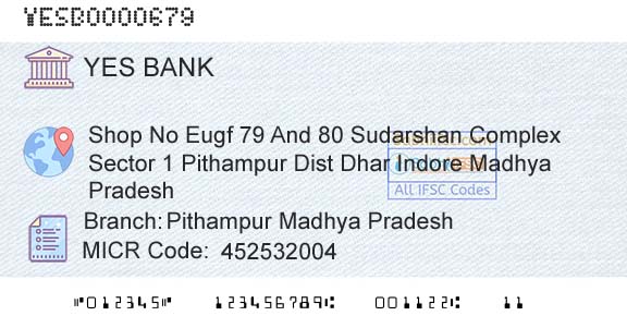 Yes Bank Pithampur Madhya PradeshBranch 