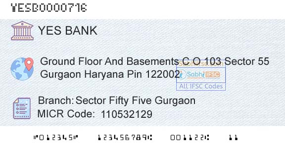 Yes Bank Sector Fifty Five GurgaonBranch 