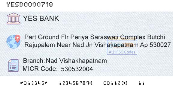 Yes Bank Nad VishakhapatnamBranch 