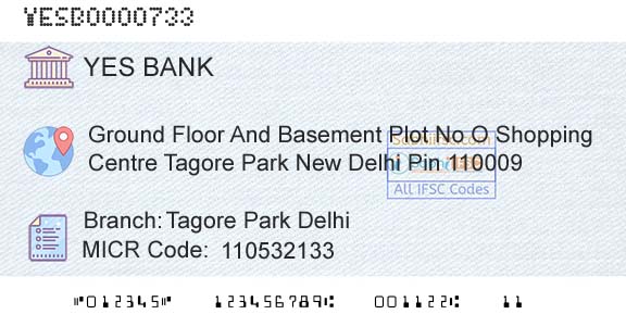 Yes Bank Tagore Park DelhiBranch 
