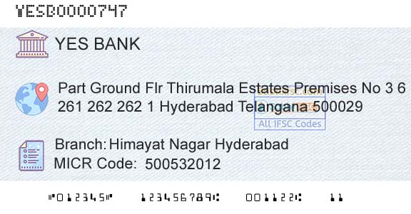 Yes Bank Himayat Nagar HyderabadBranch 
