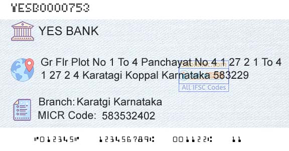 Yes Bank Karatgi KarnatakaBranch 