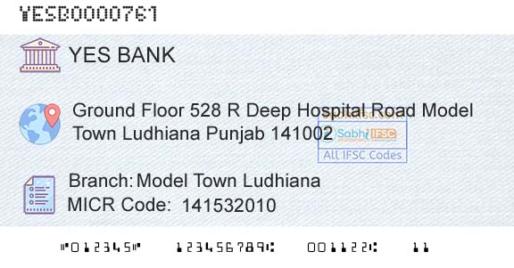 Yes Bank Model Town LudhianaBranch 