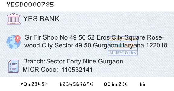 Yes Bank Sector Forty Nine GurgaonBranch 