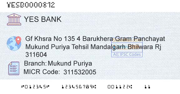Yes Bank Mukund PuriyaBranch 