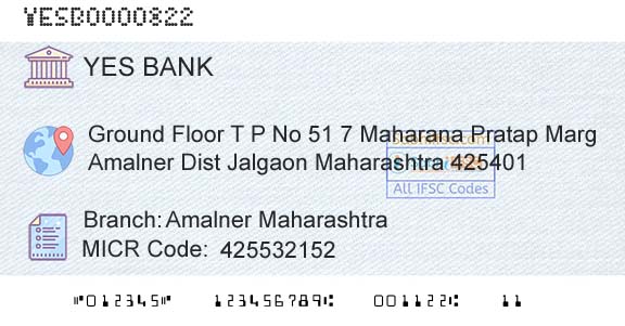 Yes Bank Amalner MaharashtraBranch 