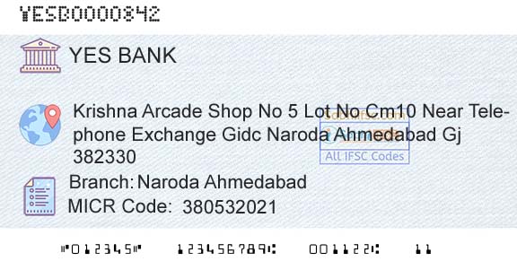 Yes Bank Naroda AhmedabadBranch 