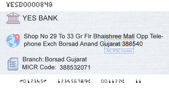 Yes Bank Borsad GujaratBranch 